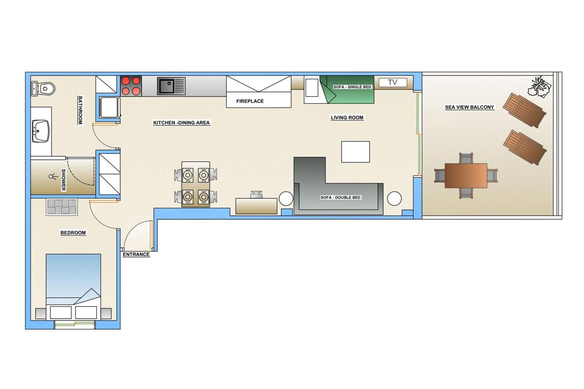 Luxurioeses Apartment Mit Einem Schlafzimmer Direkt Am Wasser, Meerblick Kiveri Ngoại thất bức ảnh